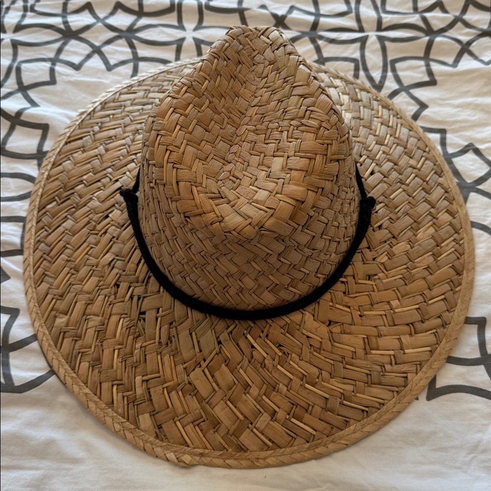 100% Straw Beach Gardening Summer Surfer Sun Vacation Hat Size Large